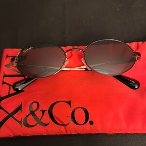 ONLY. 25.  Max&Co Round Sunglasses with Black and Gold Frame. Unisex small